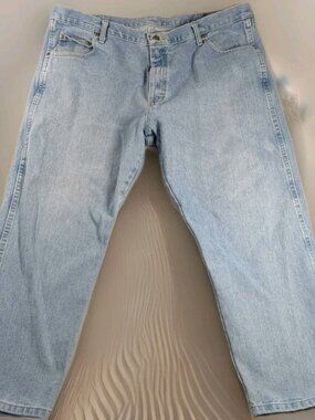 Wrangler Jeans Mens 42x29 Regular Fit Light  Blue Denim Western Cowboy